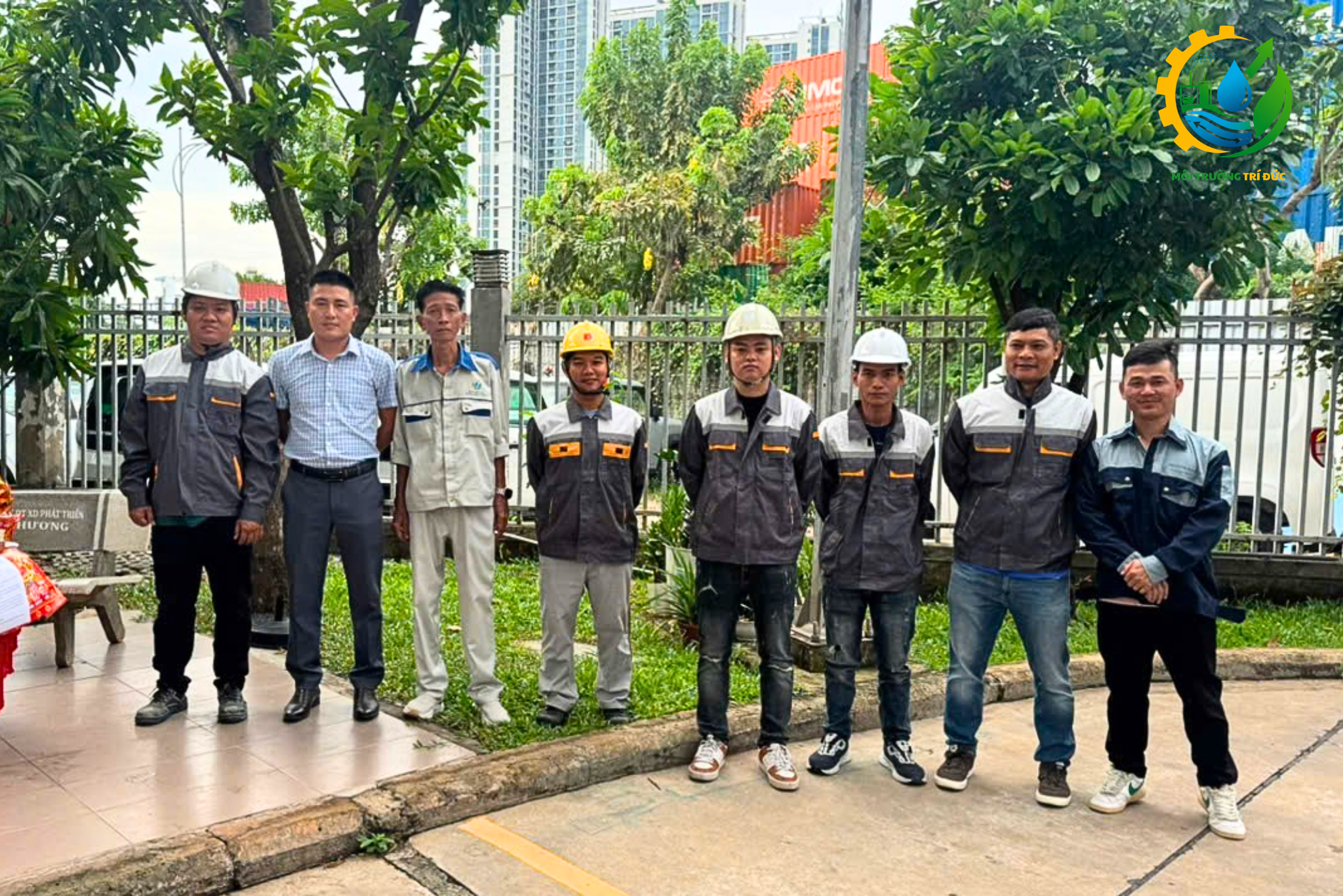 Đội ngũ Môi trường Trí Đức tại lễ khởi công hệ thống xử lý nước thải sinh hoạt 170 m³/ngày