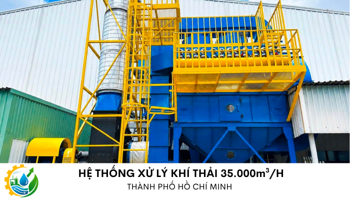 Hệ thống xử lý khí thải công nghiệp công suất 35000m3/h tại KCN Sóng Thần của Trí Đức